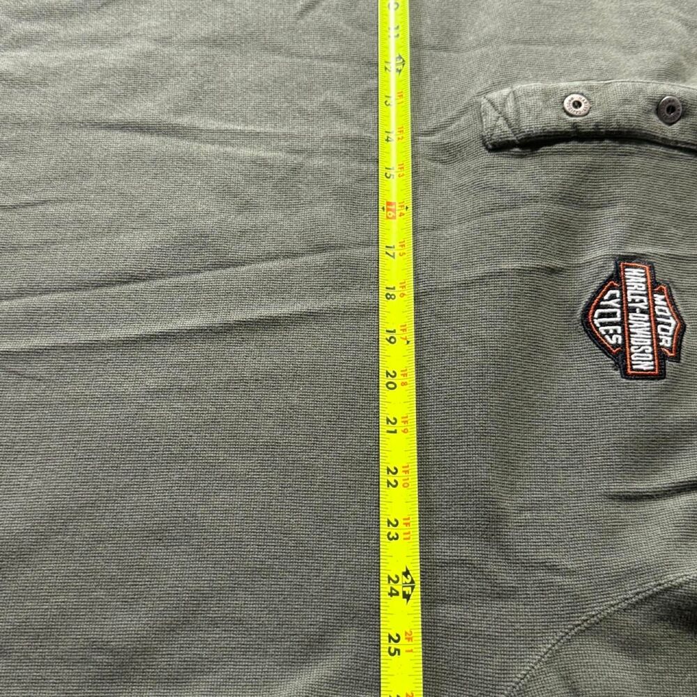 Harley-davidson Men's Green and Khaki Shirt - Picture 5 of 5